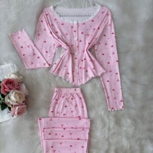 rosy Pyjama Pinky en Coton | Élégance & confort