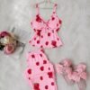 Pyjama en coton avec des motifs rouges | Élégance & Confort